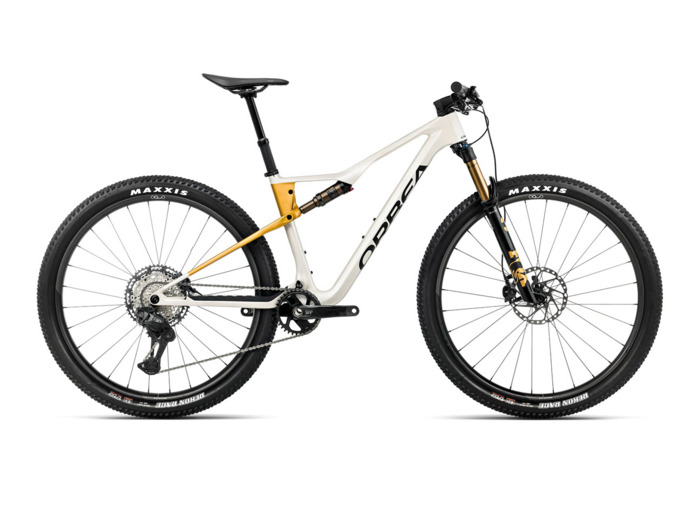 VTT tout suspendu OIZ M10 Blanc Ivoire/Jaune Bourdon
