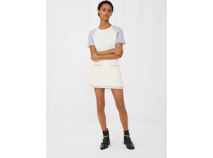 Tee-shirt en jersey manches façon tweed