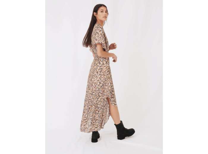 Robe foulard en jacquard lurex imprimé