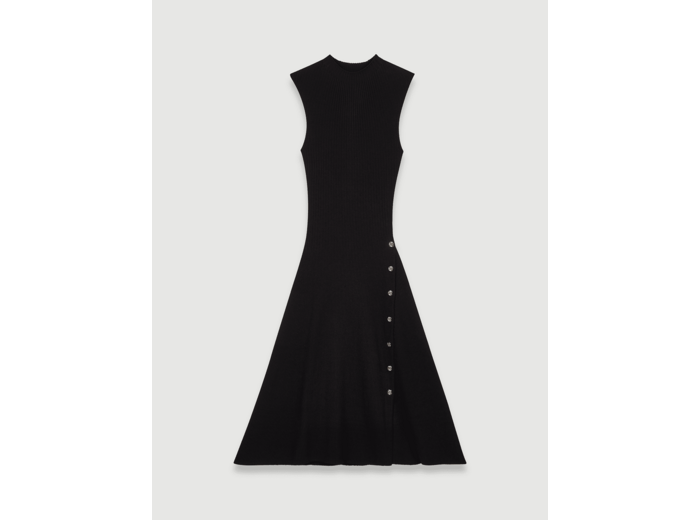 Robe fendue en maille stretch