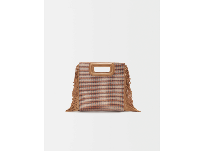 Sac M en toile à motifs pied-de-poule