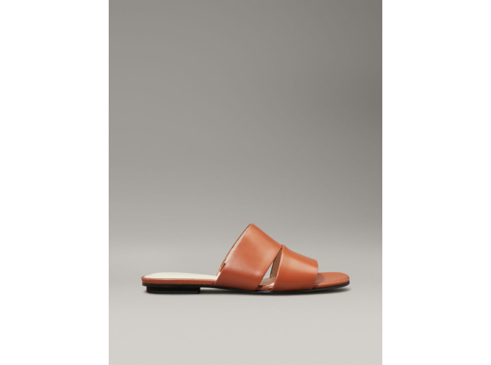SANDALES EN CUIR AVEC DEUX BRIDES