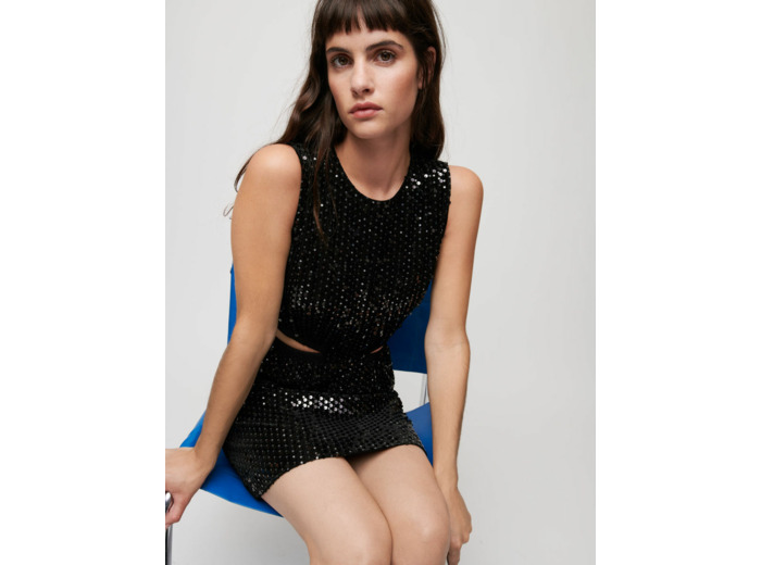 Robe en velours et sequins