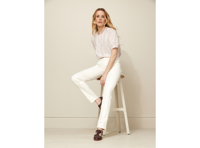 PANTALON SLIM DENIM BLANC