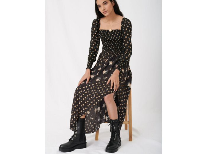 Bottines hautes en cuir noir