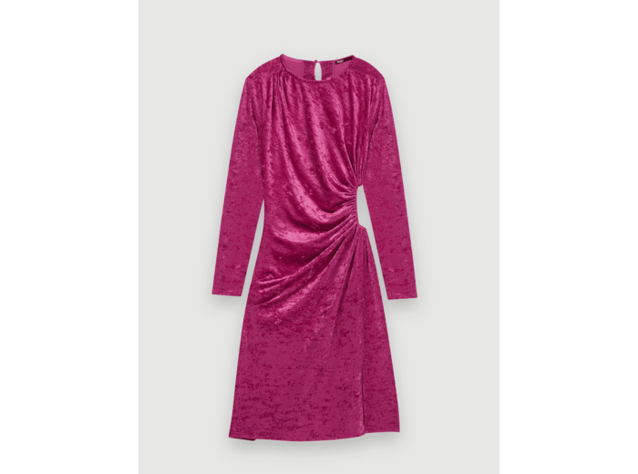 Robe drapée et fendue en velours