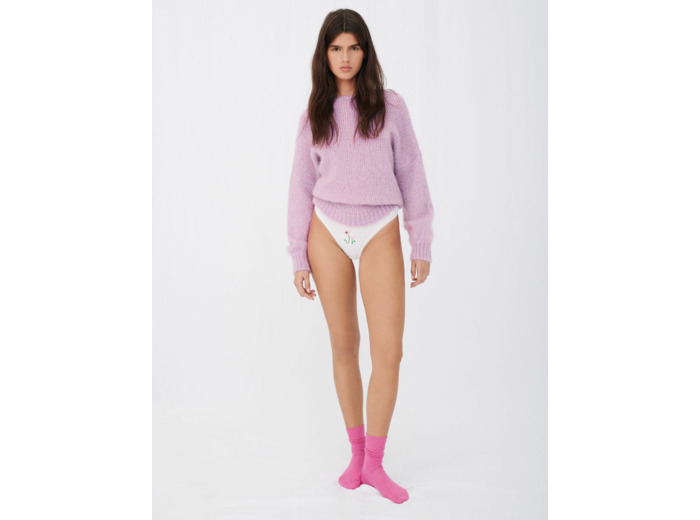 Culotte brodée en coton Flower