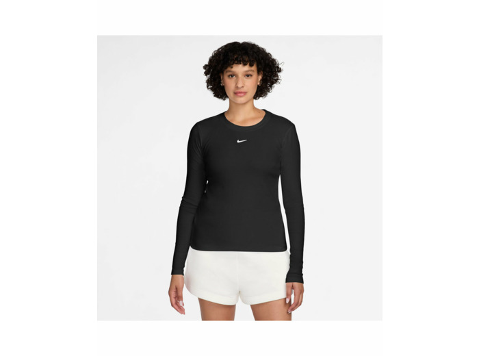 T-shirt manches longues Femme W NSW LS TEE RIB TIGHT Noir