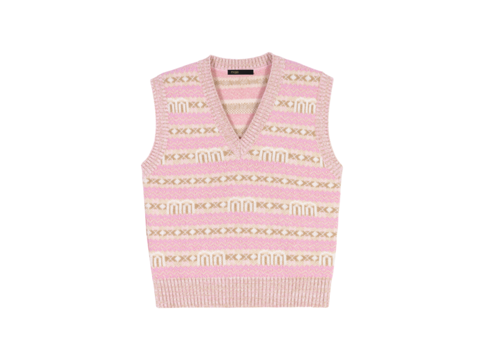 Pull jacquard sans manche