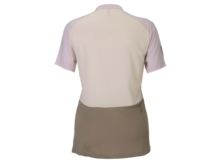 Maillot manches courtes Femme VERTIC ZIP Rose/Coton Blanc