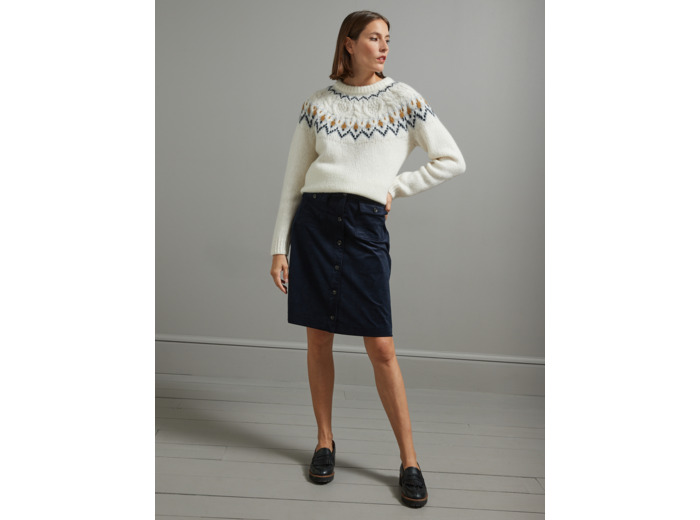 Jupe Velours Bouton