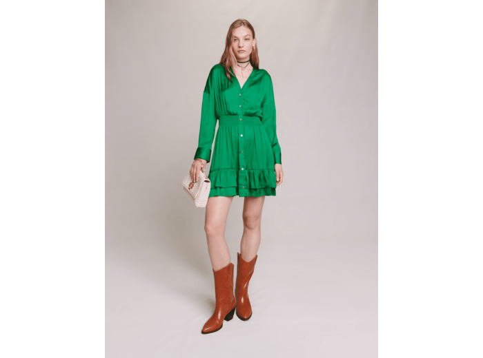 Robe courte satinée