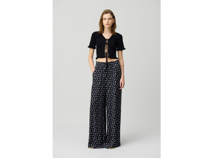 Pantalon large fluide imprimé