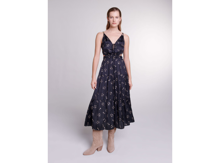 Robe longue brodée à sequins