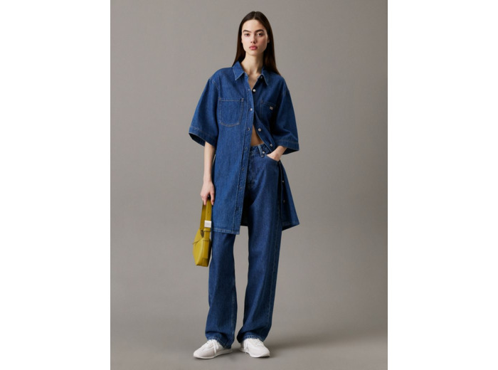 ROBE- chemise en lin BOXY AVEC CEINTURE