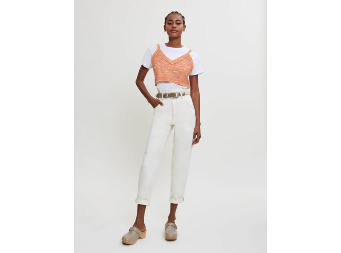 Tee-shirt trompe l'œil jersey et tweed