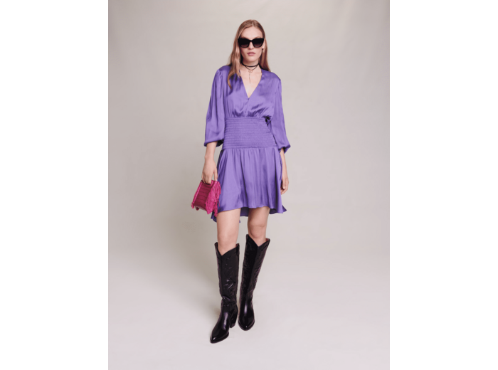 Robe courte satinée