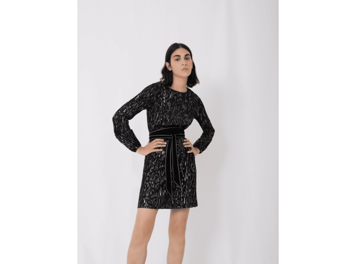 Robe plissée en lamé