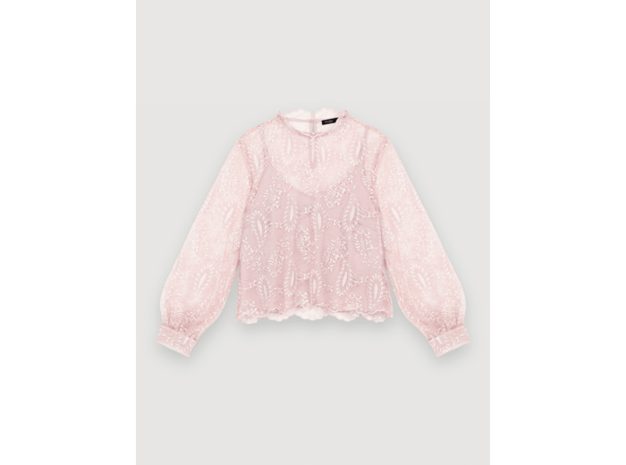 Top en dentelle semi-transparent