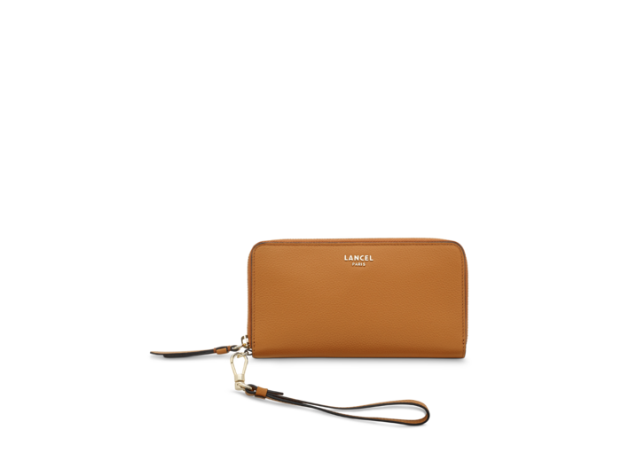 Premier Flirt de Lancel - Portefeuille smartphone zippé - Moyen modèle - Camel