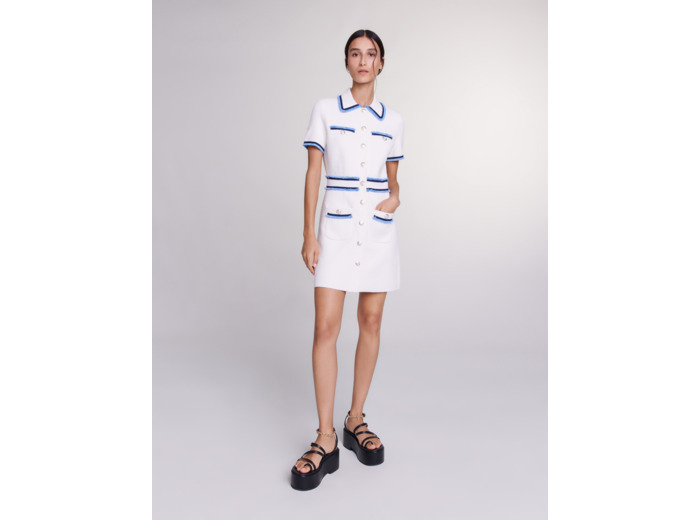 Robe courte en maille bouclette