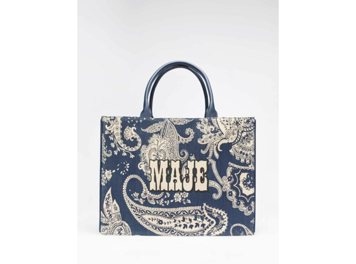 Cabas en jute à motif paisley