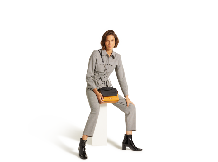 Ninon de Lancel - Sac rabat avec poignée - Moyen modèle - Cuir de vachette grainé