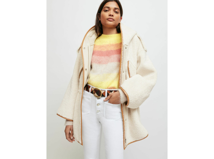 Manteau en fausse fourrure à capuche