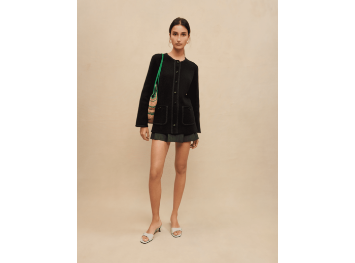 Cardigan en maille bloquée noir