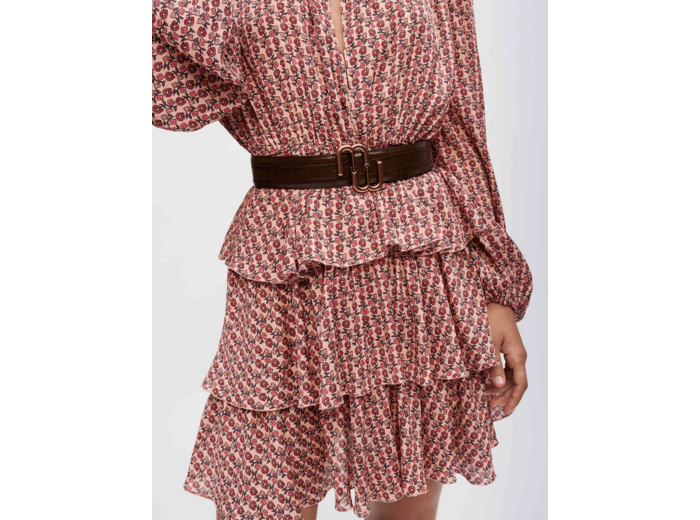 Robe fluide imprimée à volants