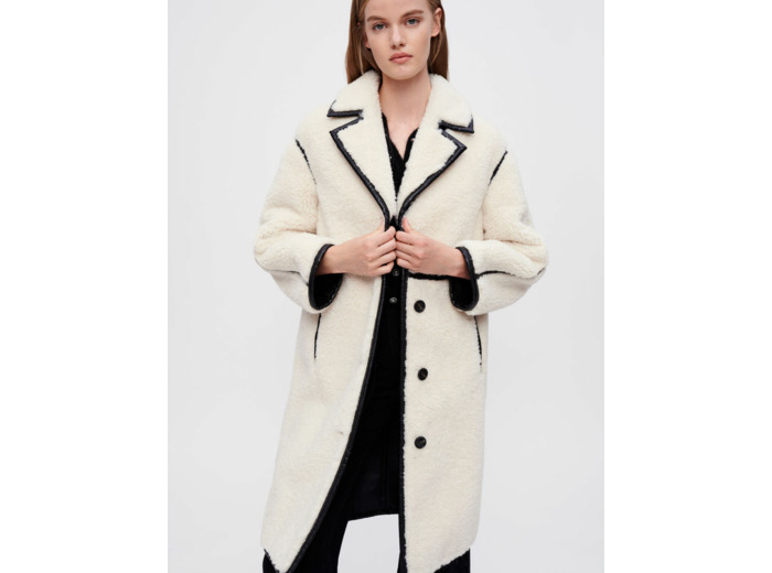 Manteau en faux mouton et vinyle