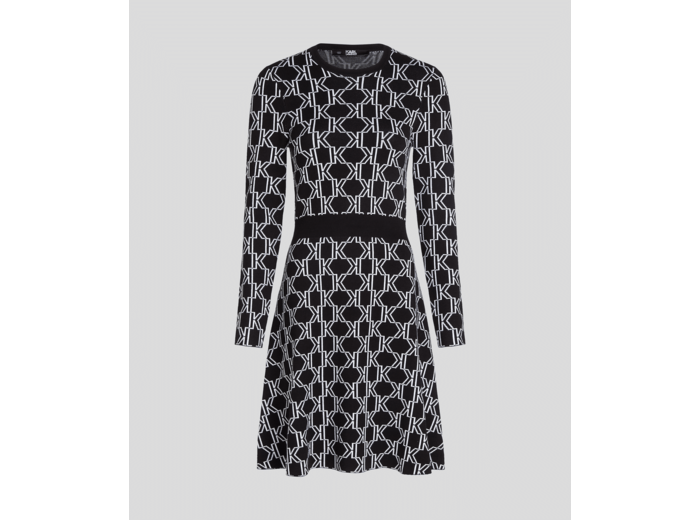 KL MONOGRAM FLARE DRESS