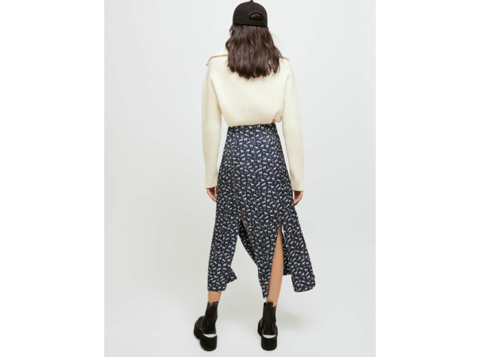 Jupe en jacquard imprimé chevaux à clous