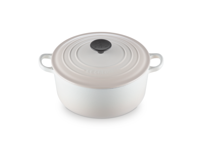 Cocotte ronde 24cm en fonte émaillée meringue