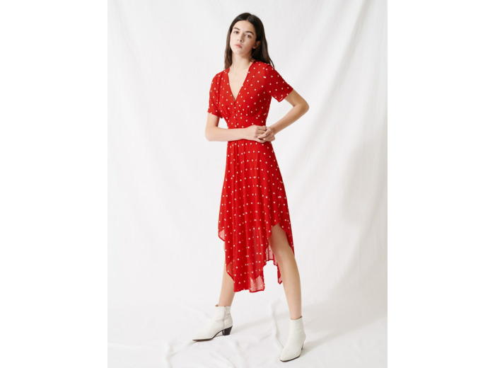 Robe longue en mousseline brodée