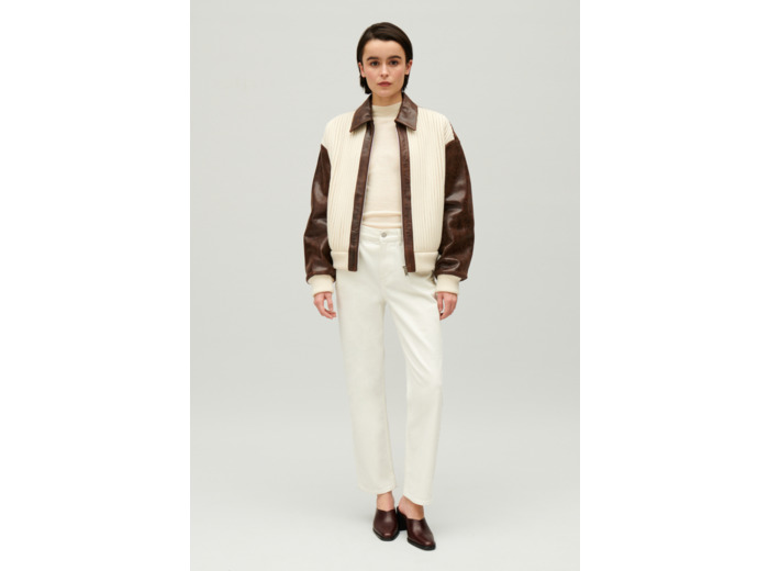 Bombers bimatière marron