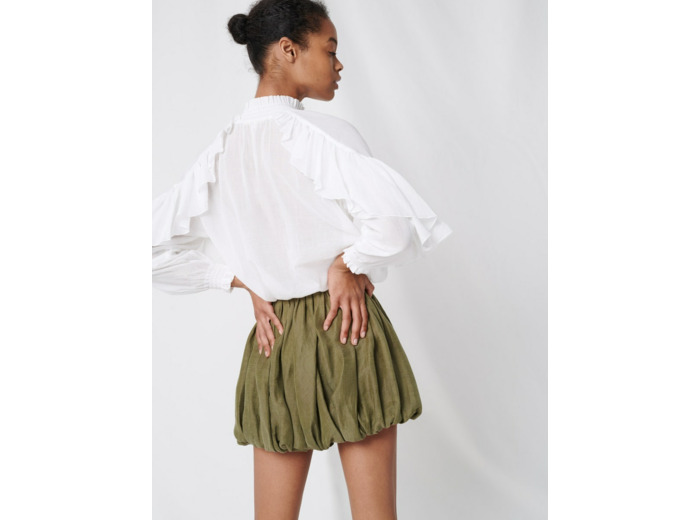 Blouse en coton frais à volants