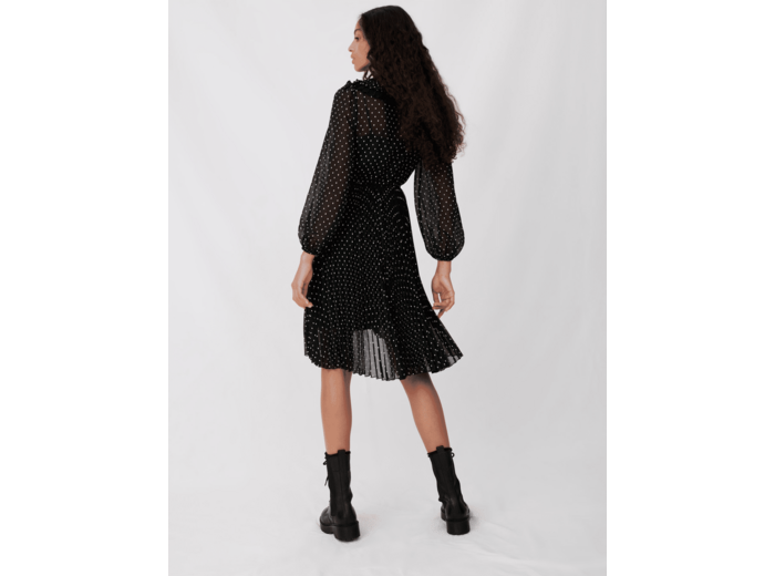 Robe en mousseline plissée effet pois