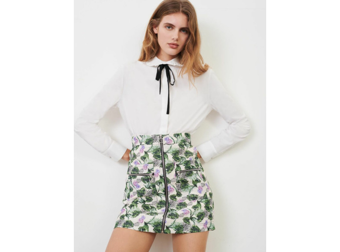 Chemise en popeline à volants