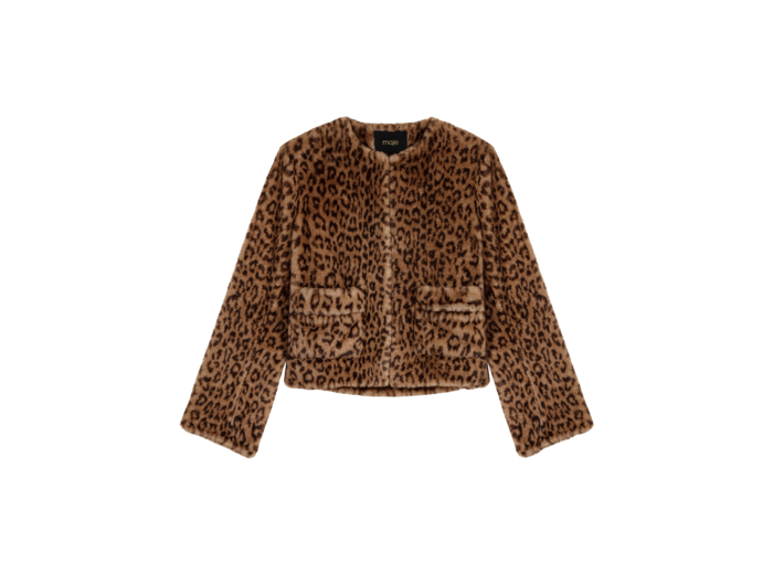 Veste courte en fausse fourrure
