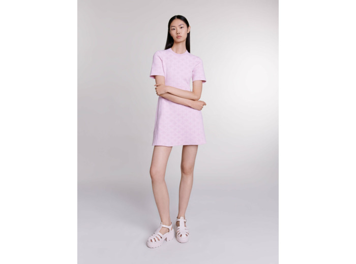 Robe courte en maille jacquard