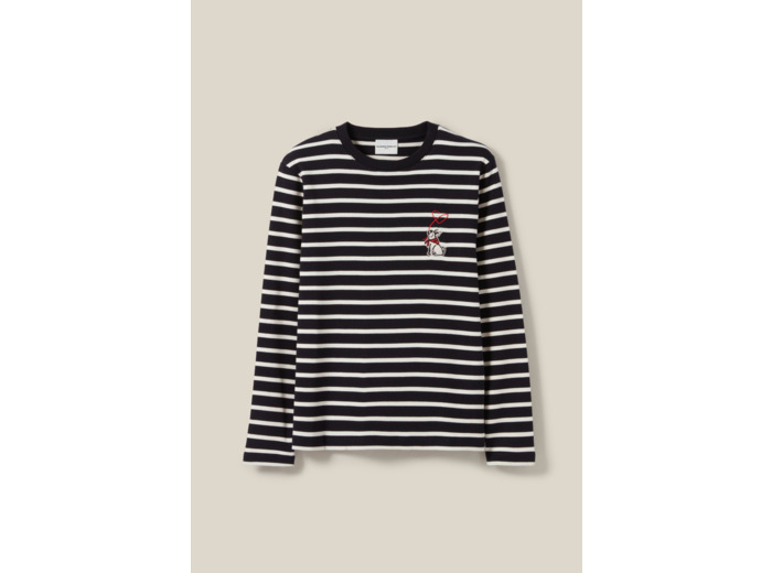 T-shirt marinière broderie Jean Toto