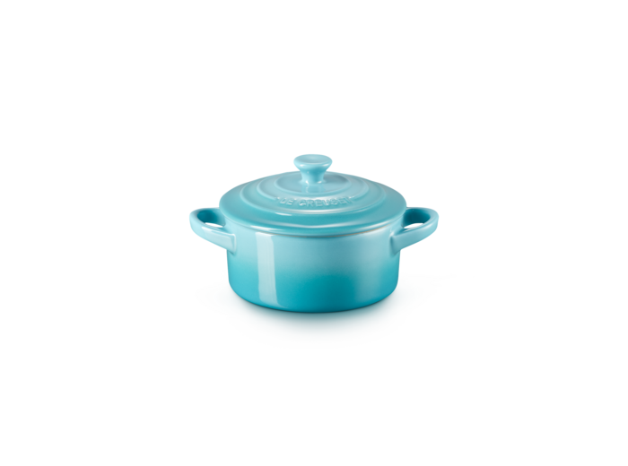 Mini cocotte 10cm en céramique bleu caraïbes