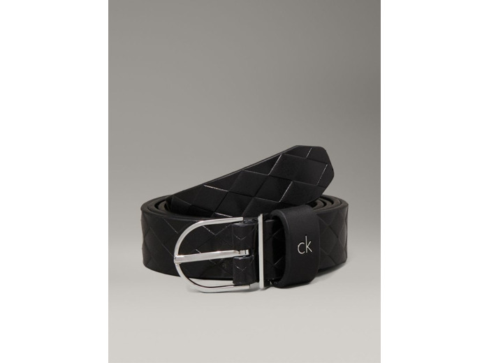 CEINTURE EN CUIR TRESSÉ AVEC BOUCLE RONDE