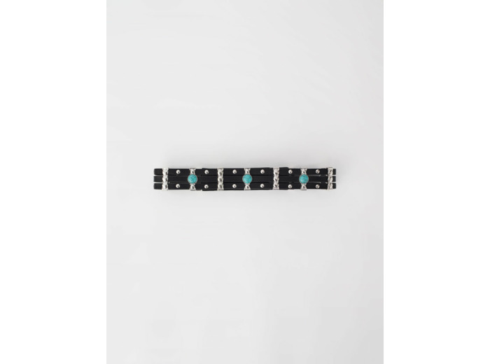 Ceinture à studs et pierres turquoise