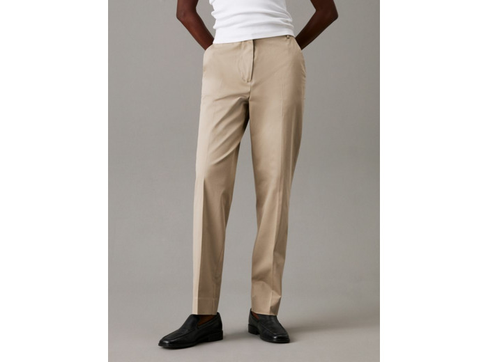 PANTALONS EN COTON ÉLASTIQUE SLIM TAPERED