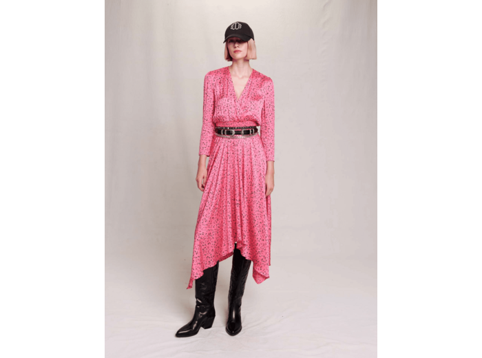 Robe mi-longue imprimé fleuri