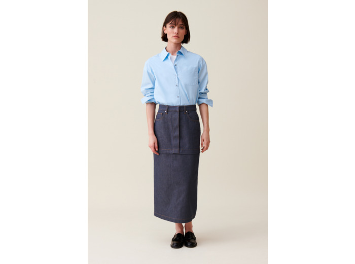 Jupe denim zippée modulable