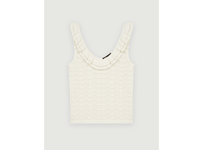 Pull façon débardeur en maille à volants