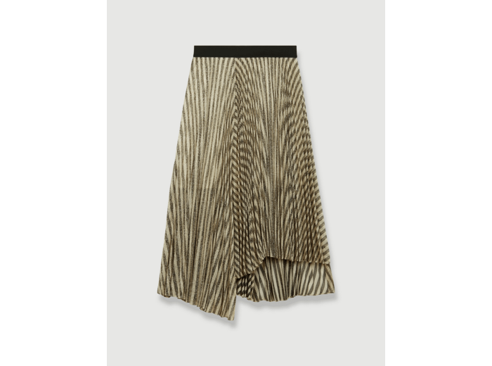 Jupe midi plissée en lurex bicolore